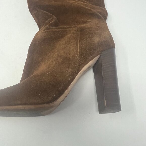 J. Crew heeled brown suede boots tall knee high 7 - Picture 4 of 15